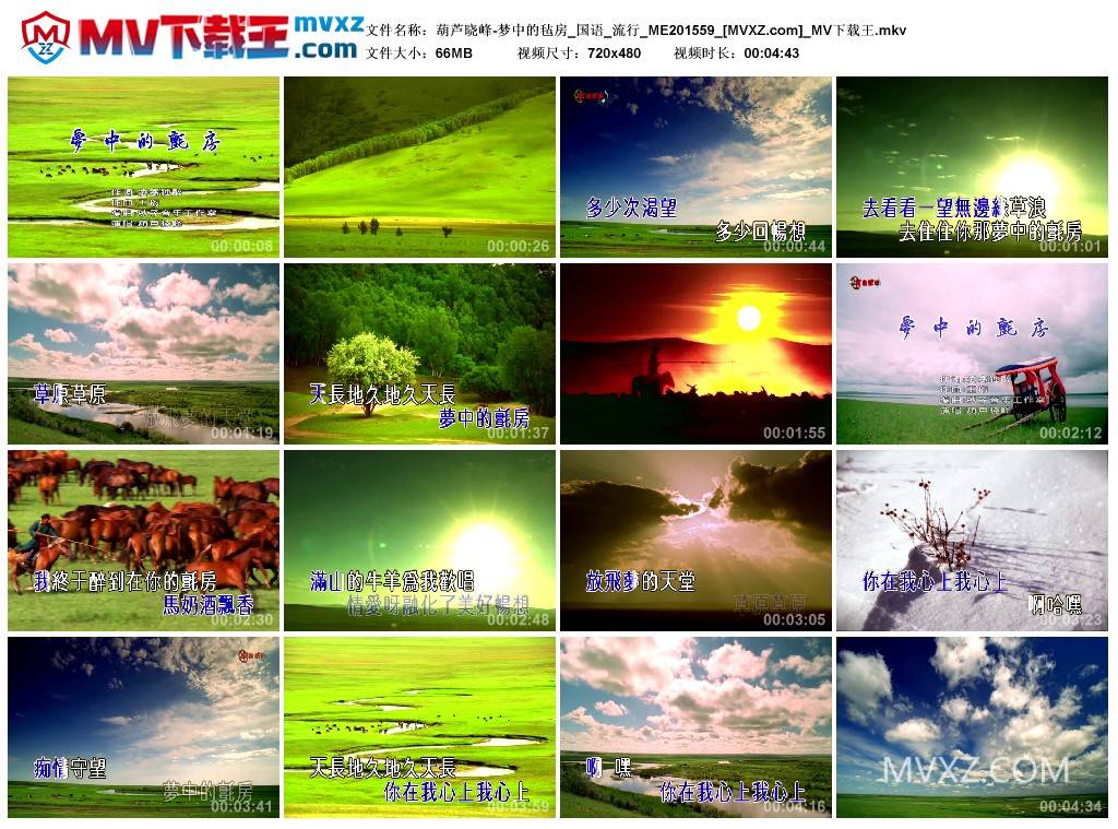 葫芦晓峰-梦中的毡房_国语_流行_ME201559
